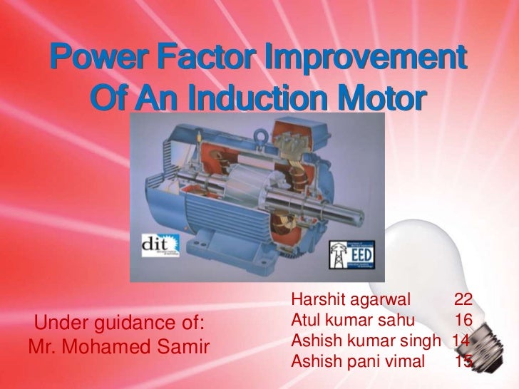 Power factor improvement of an induction motor