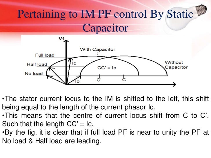 Power factor improvement of an induction motor