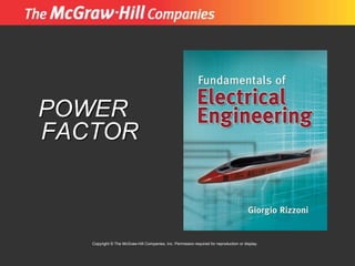 POWER
FACTOR
Copyright © The McGraw-Hill Companies, Inc. Permission required for reproduction or display.
 