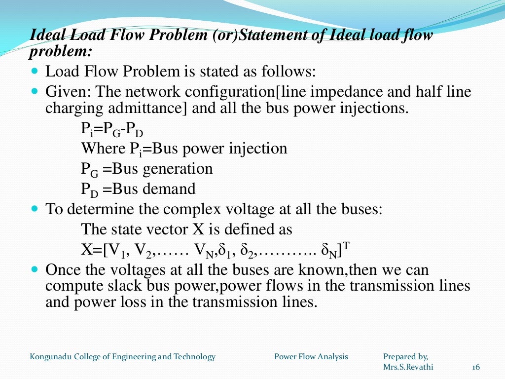 Power flow analysis