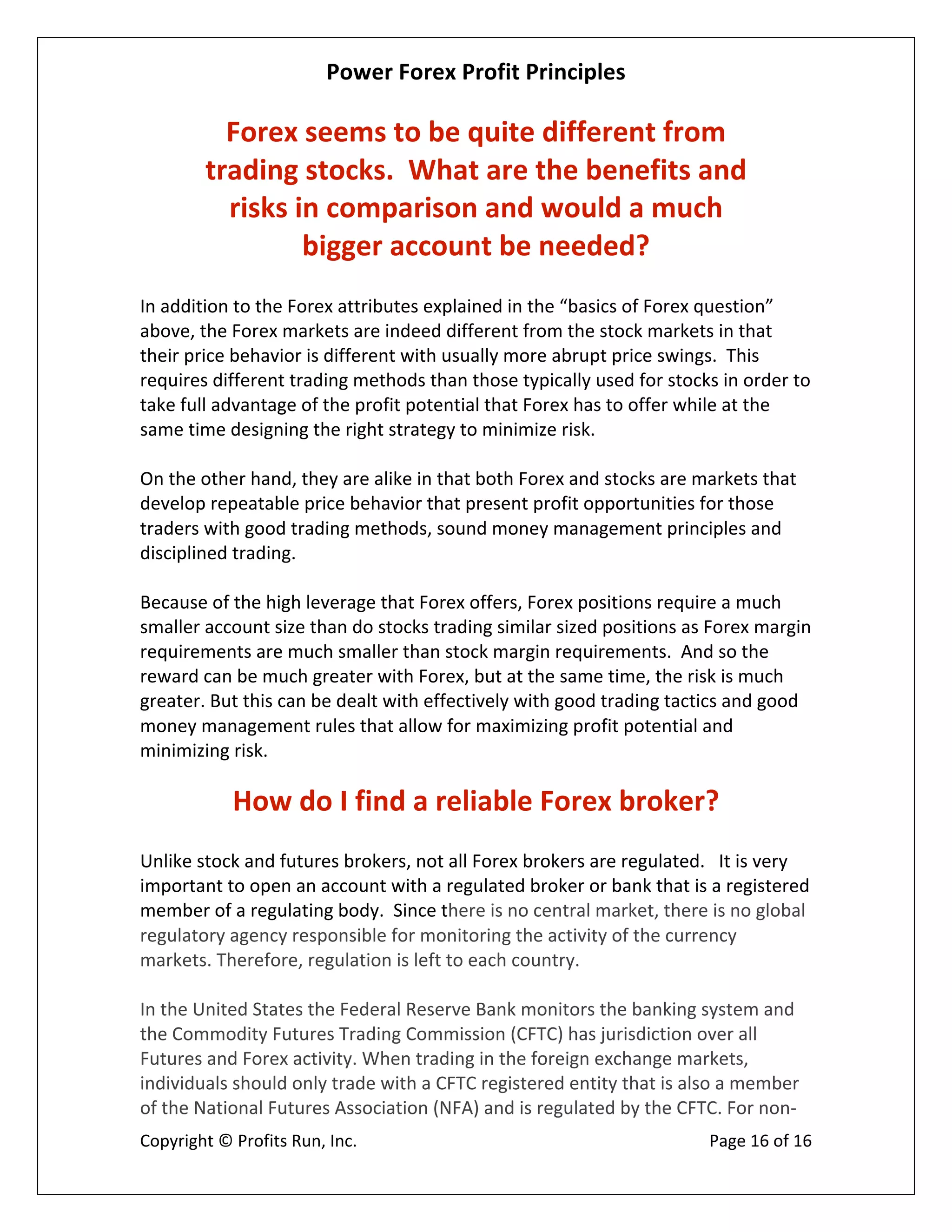 Power Forex Profit Principle