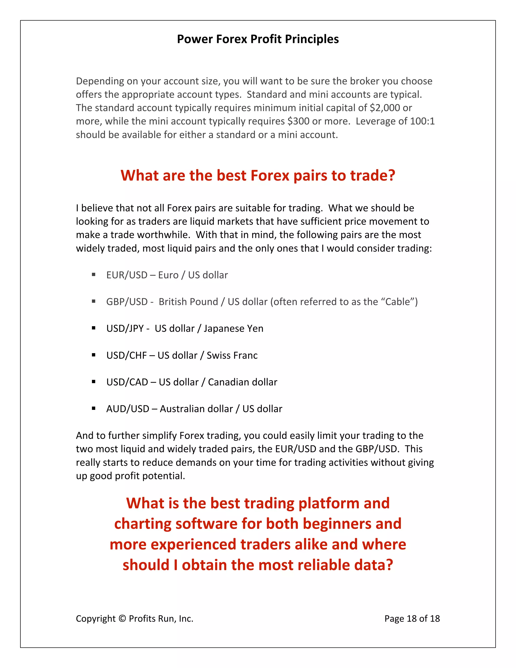 Power Forex Profit Principle