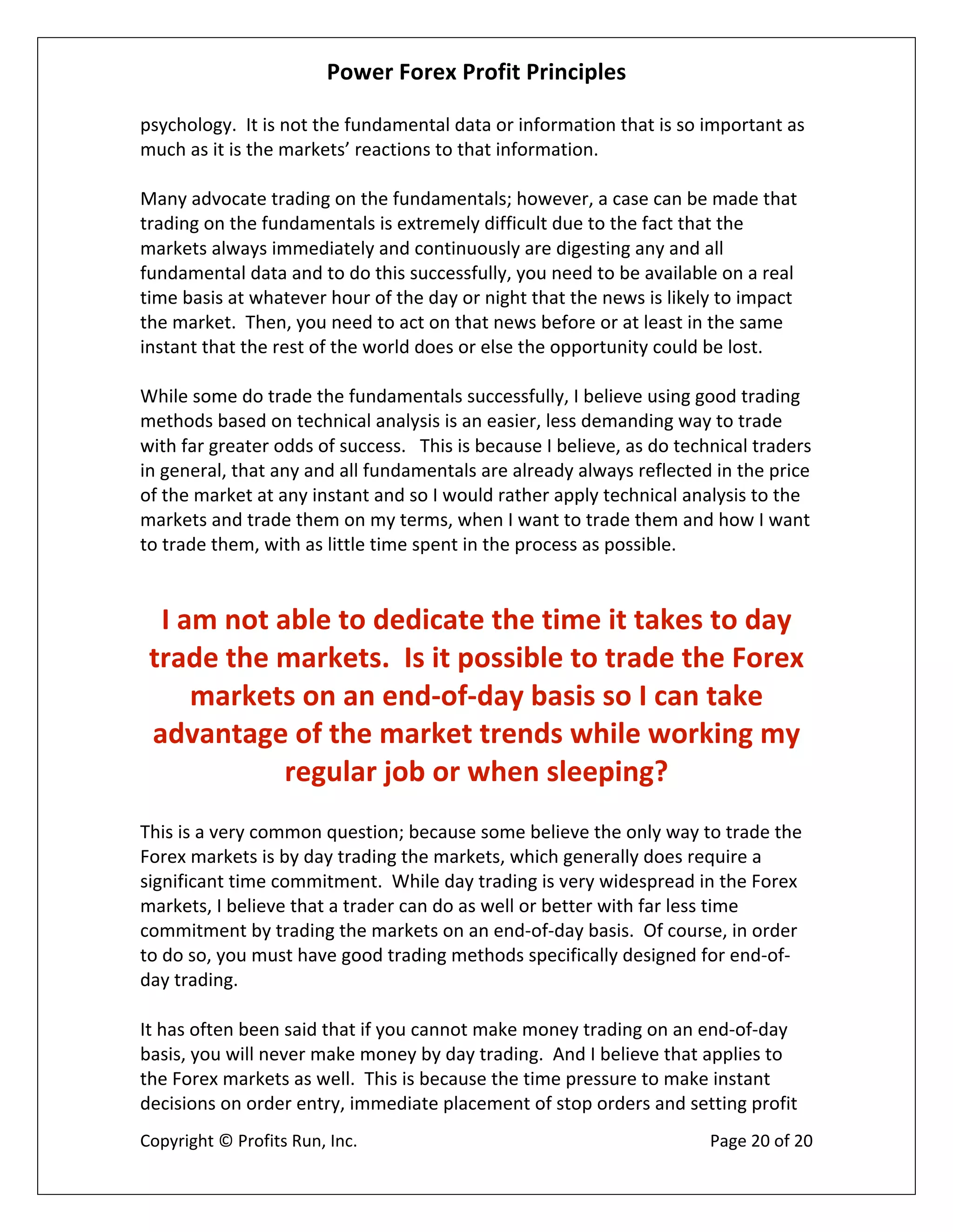 Power Forex Profit Principle