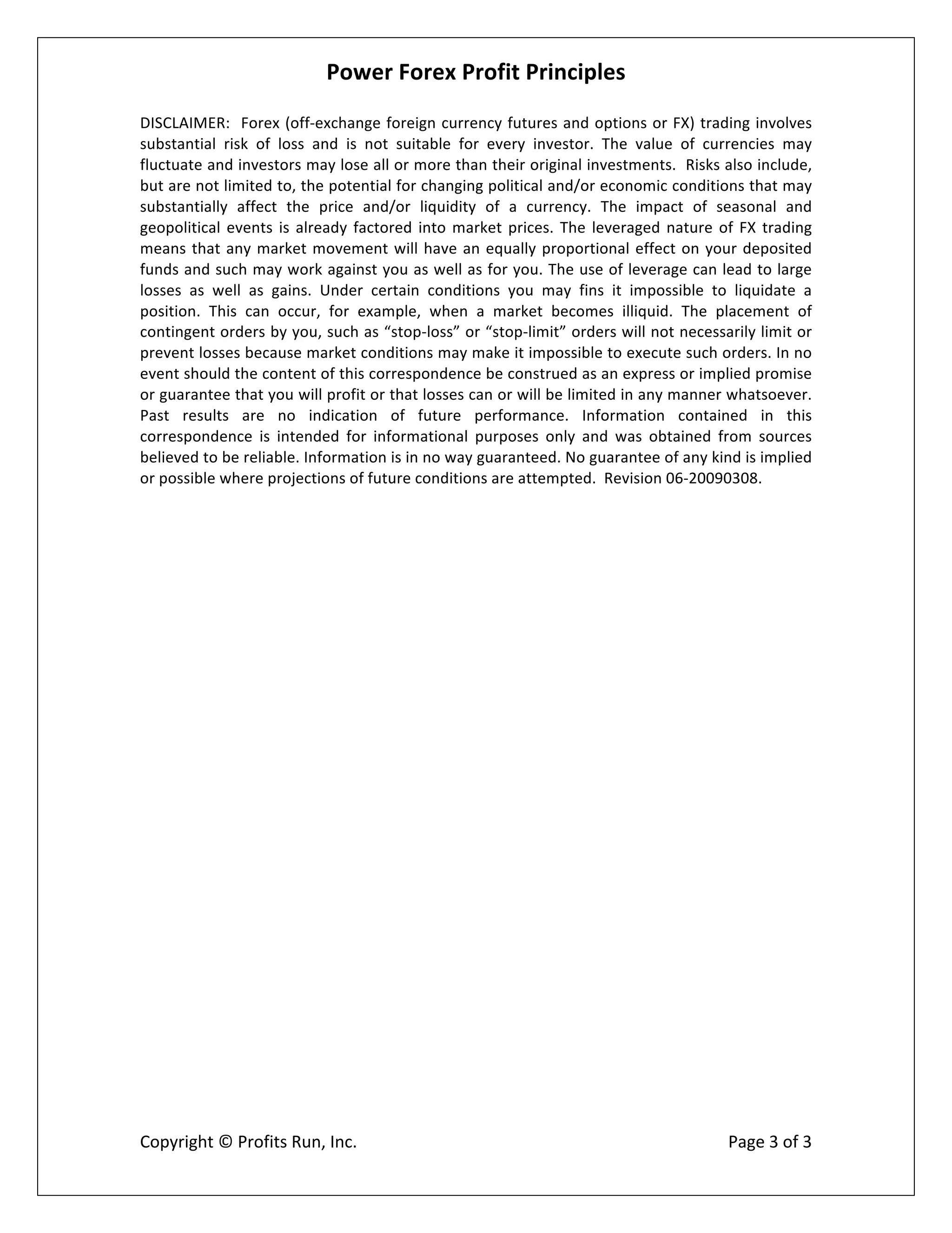 Power Forex Profit Principle