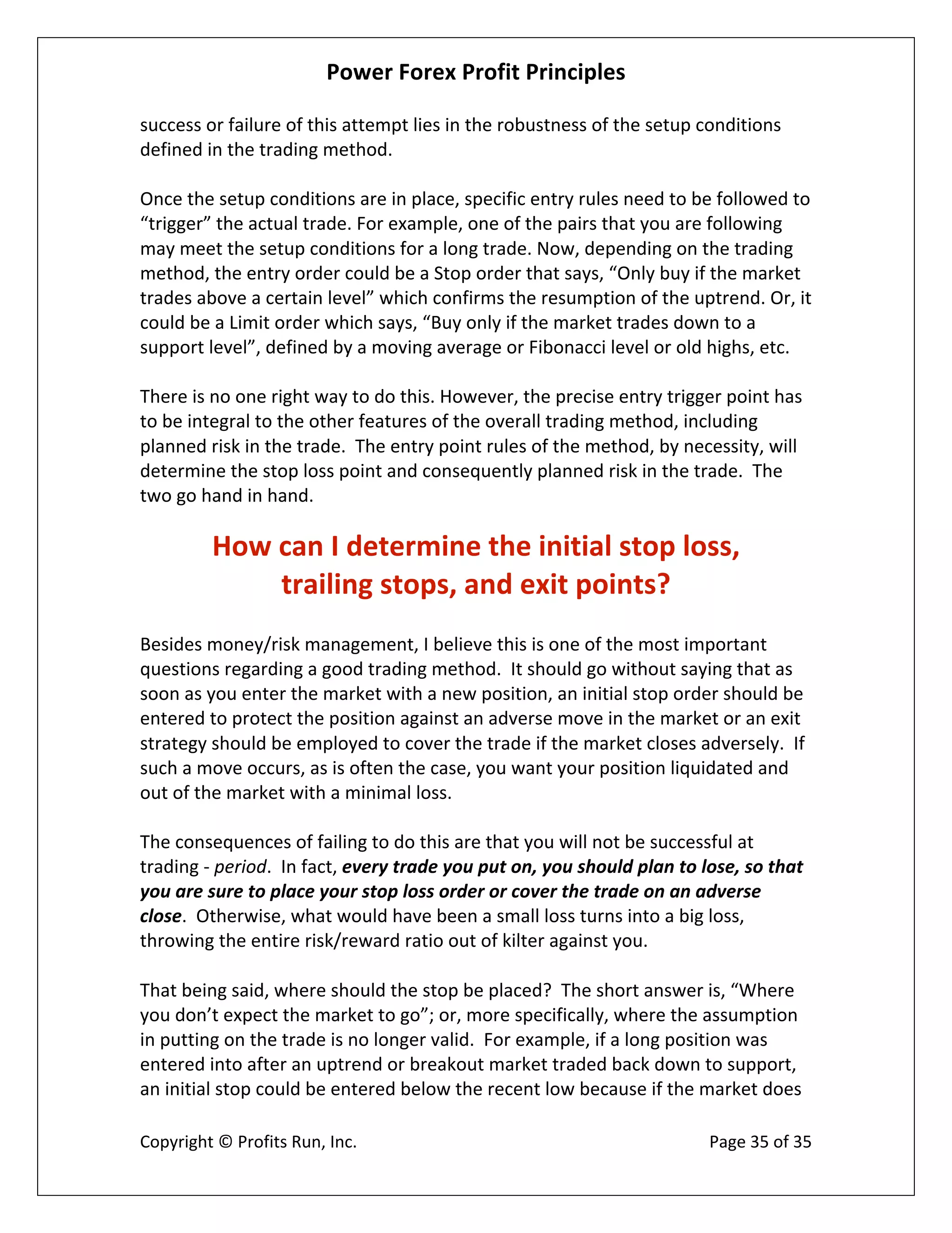 Power Forex Profit Principle