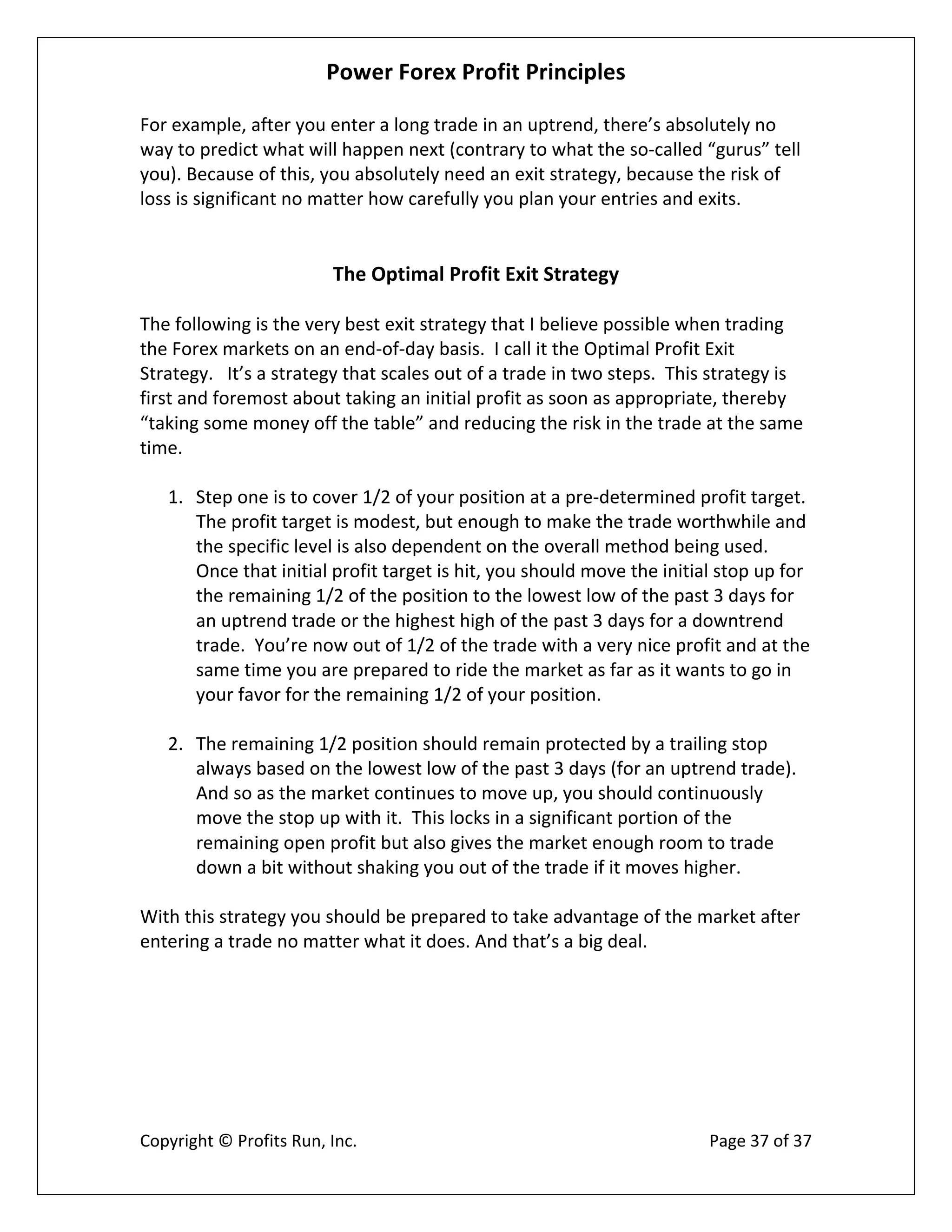 Power Forex Profit Principle