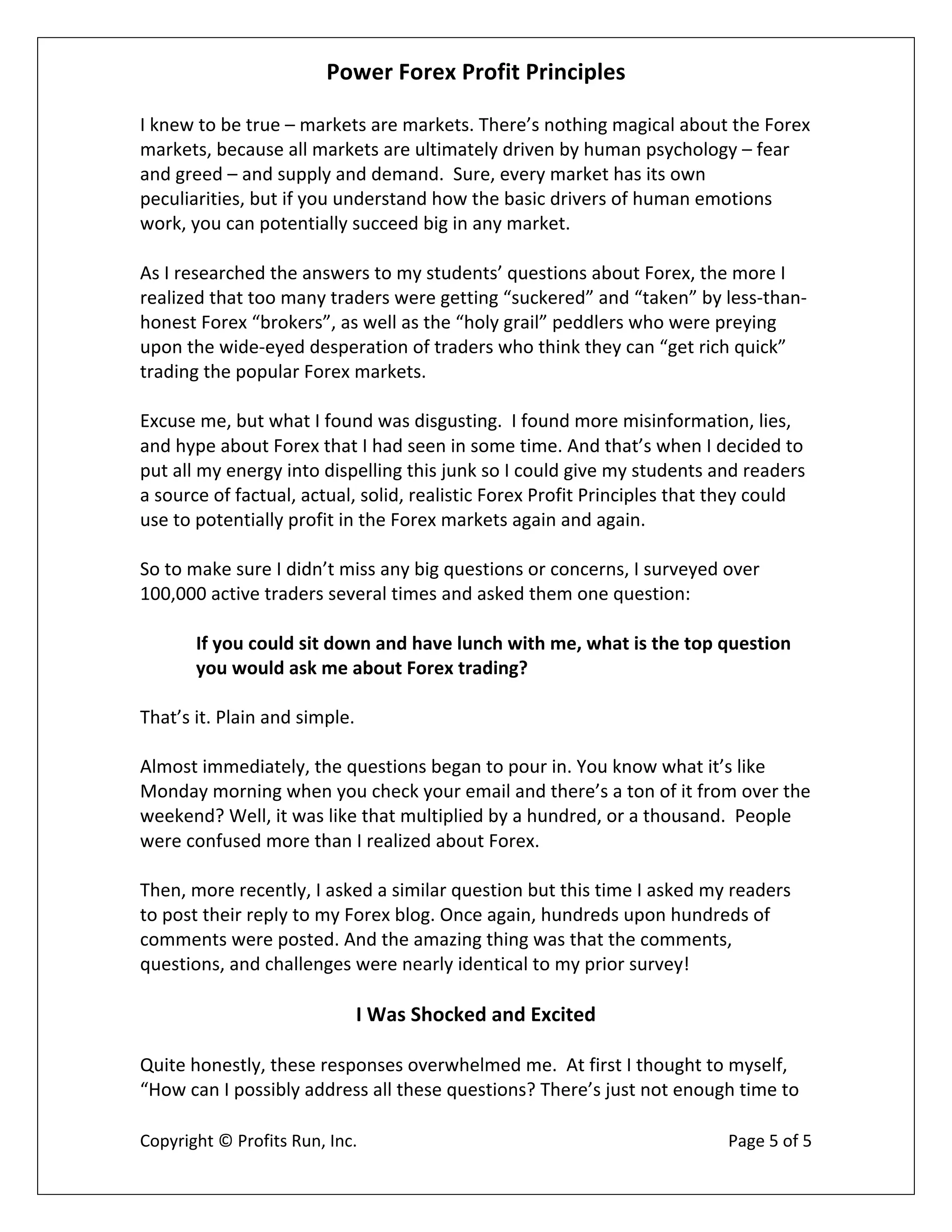 Power Forex Profit Principle