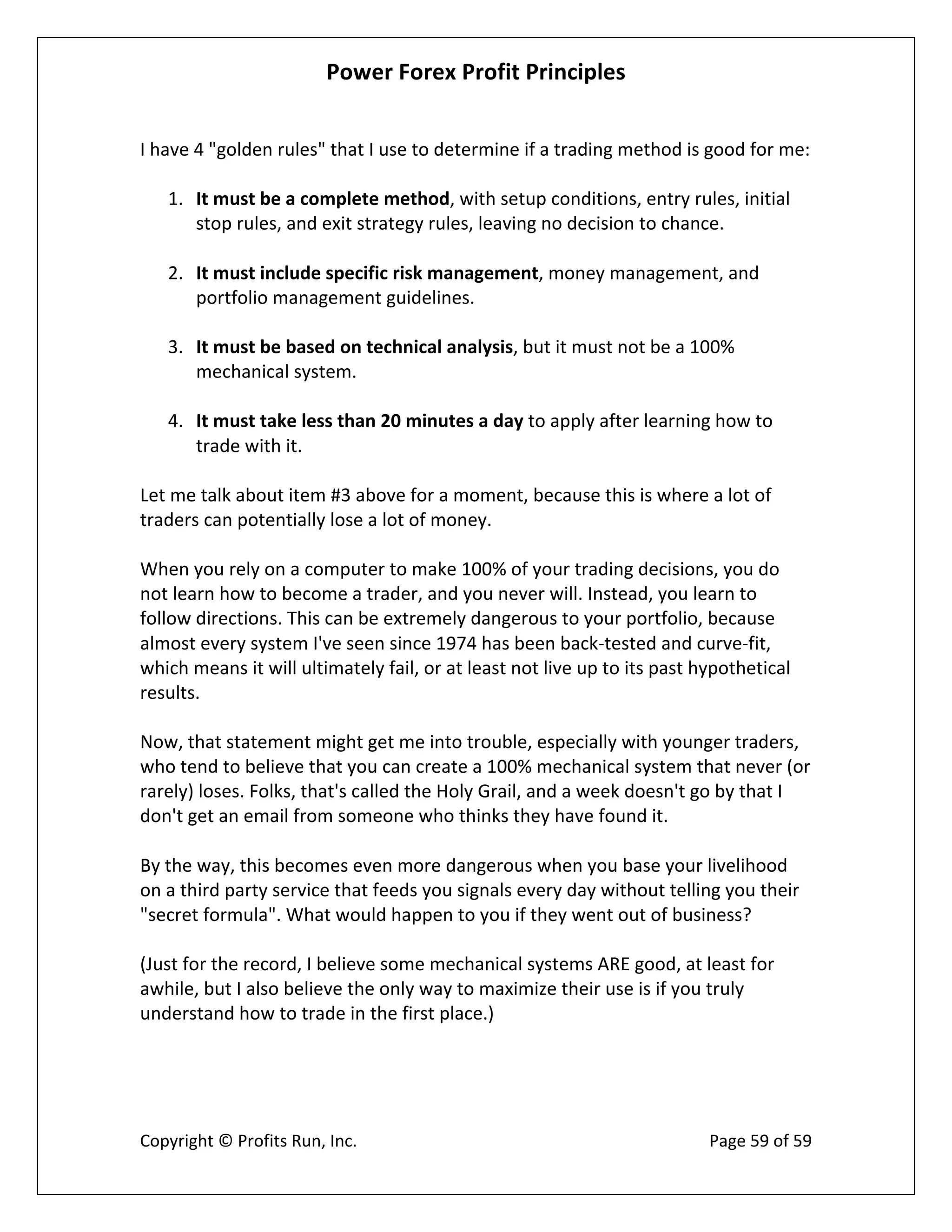 Power Forex Profit Principle