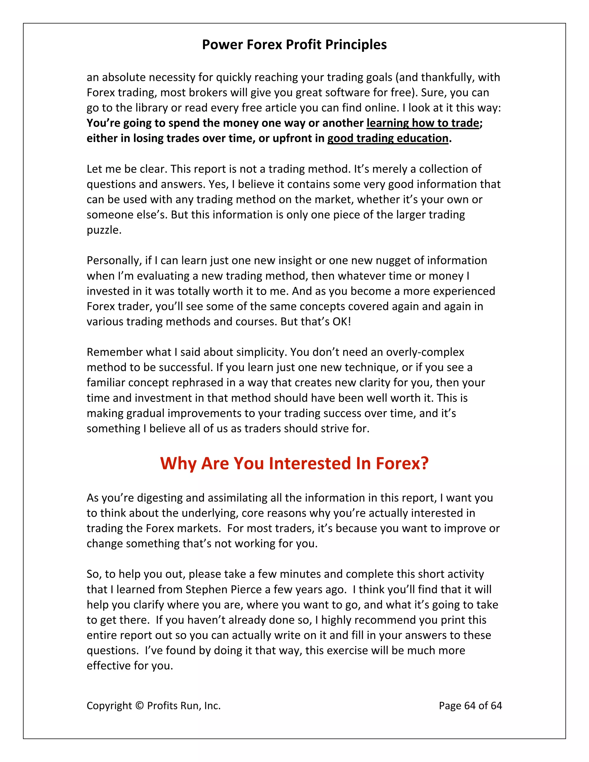 Power Forex Profit Principle