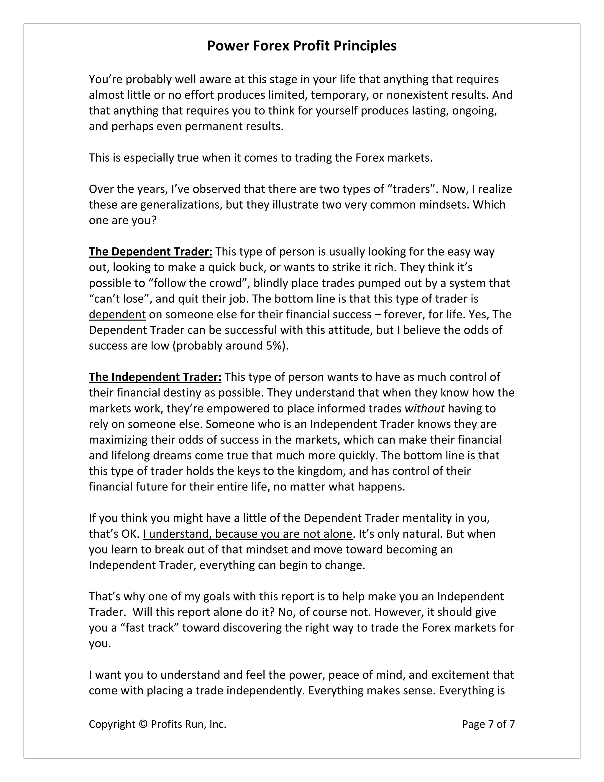 Power Forex Profit Principle