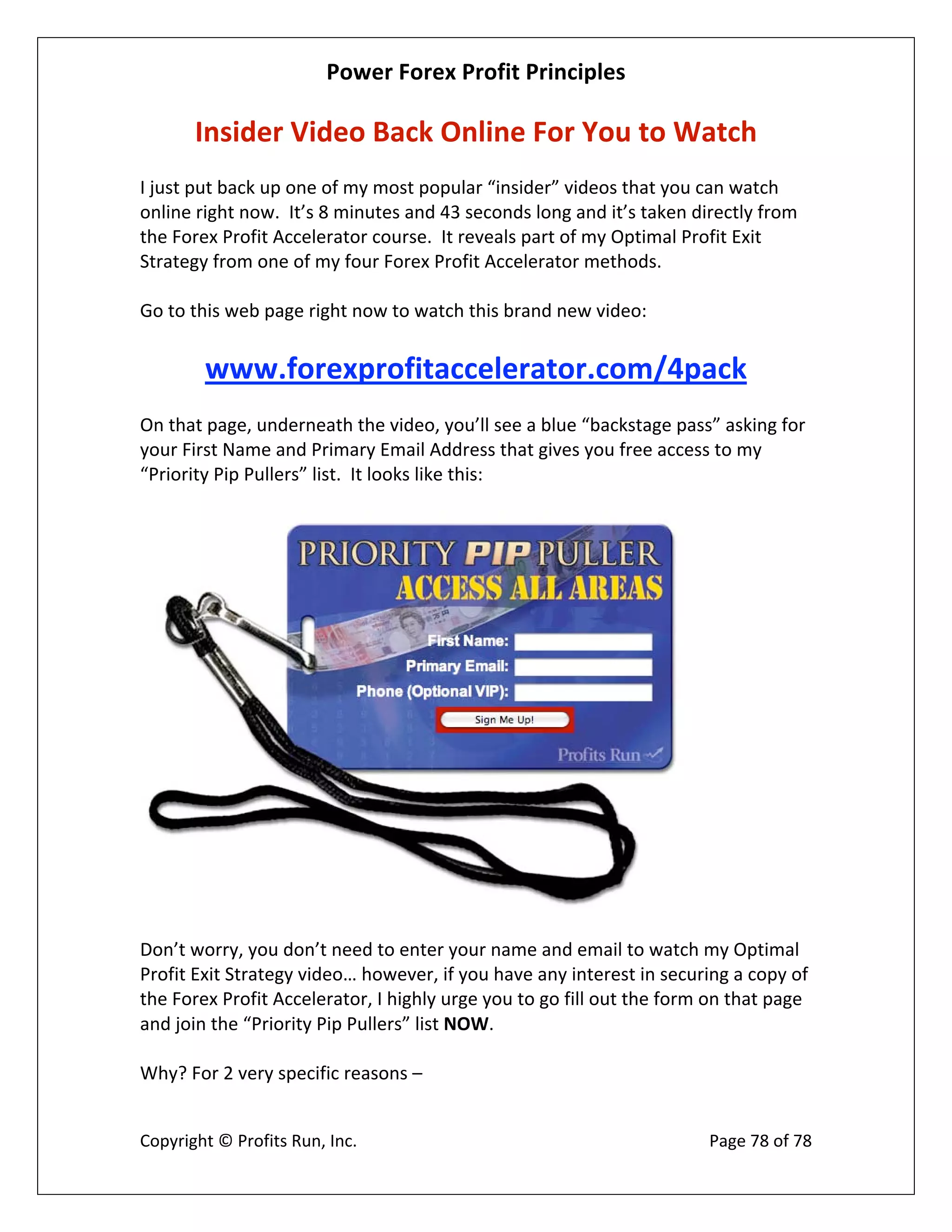 Power Forex Profit Principle