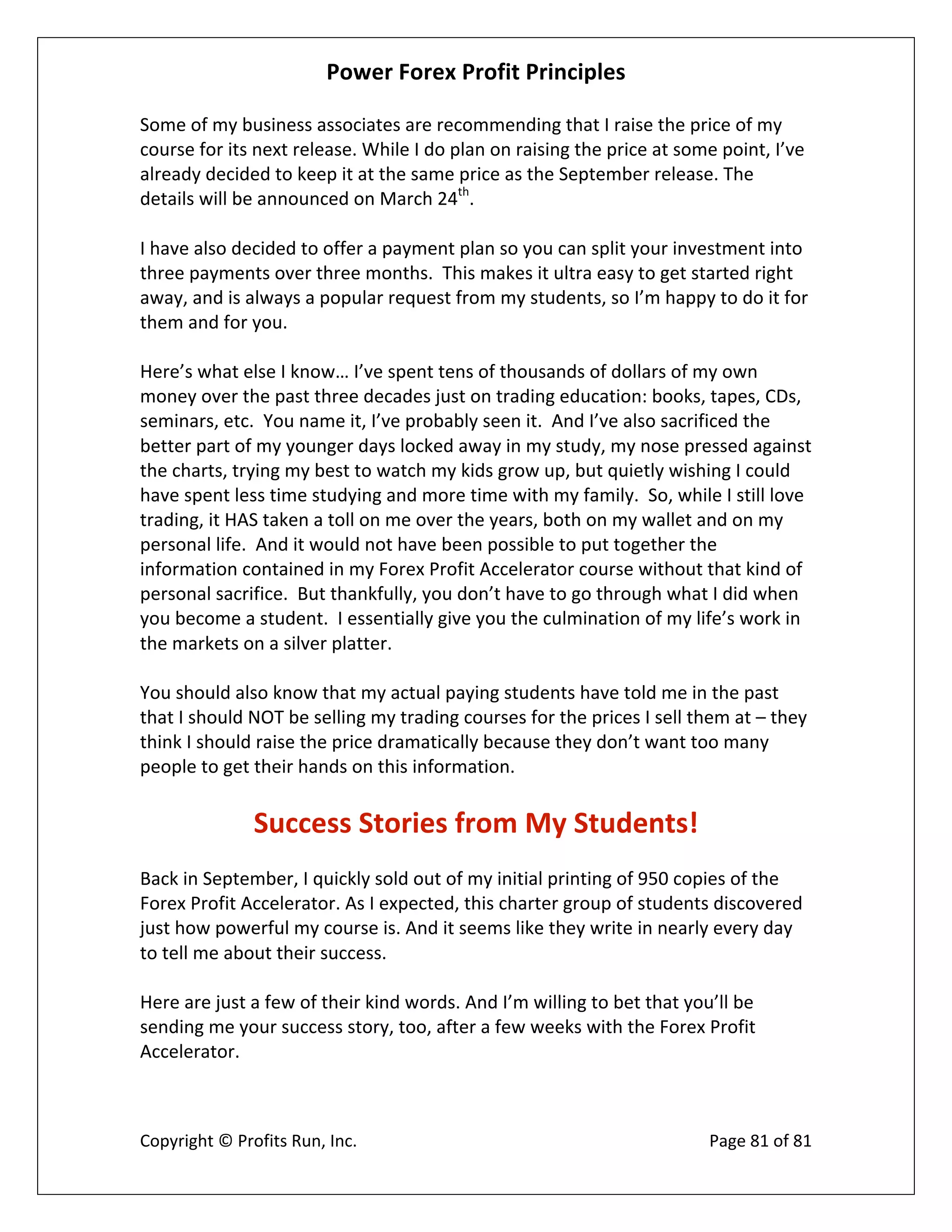 Power Forex Profit Principle