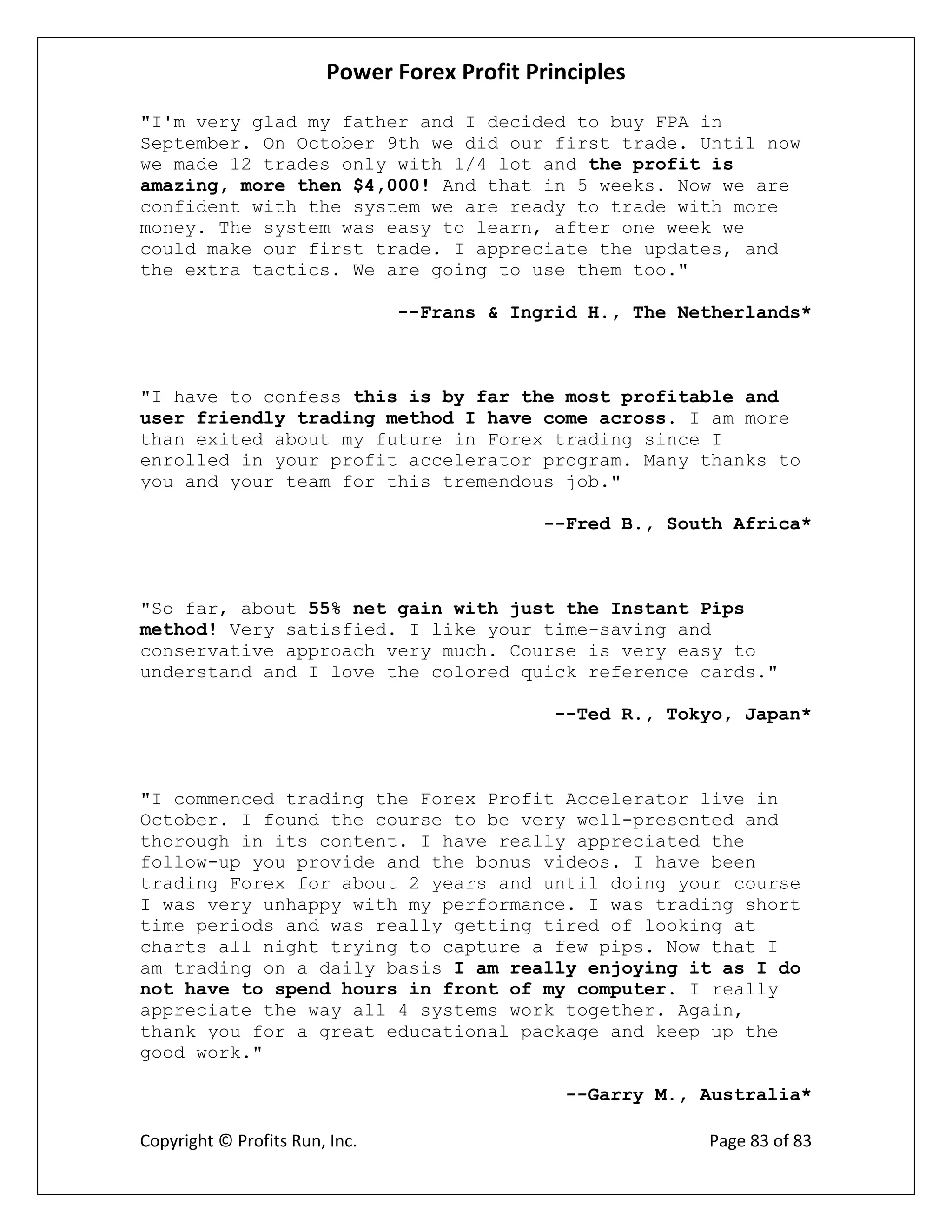 Power Forex Profit Principle