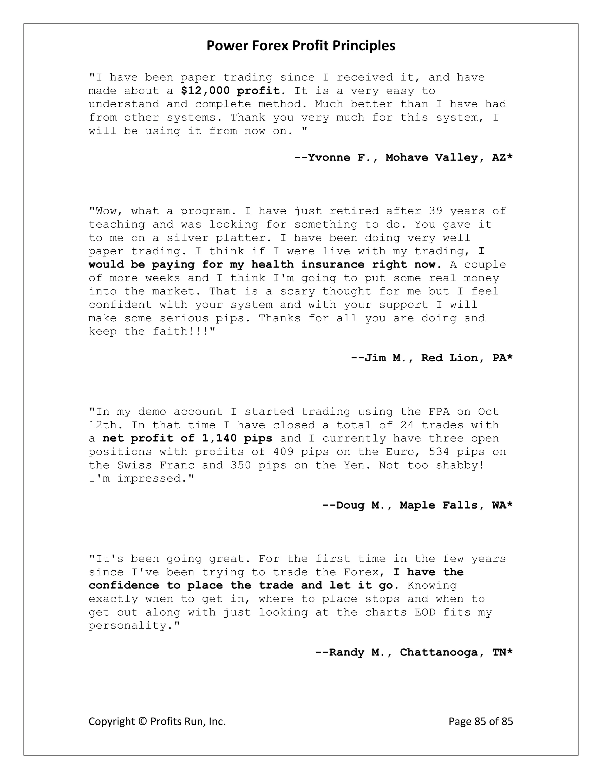 Power Forex Profit Principle