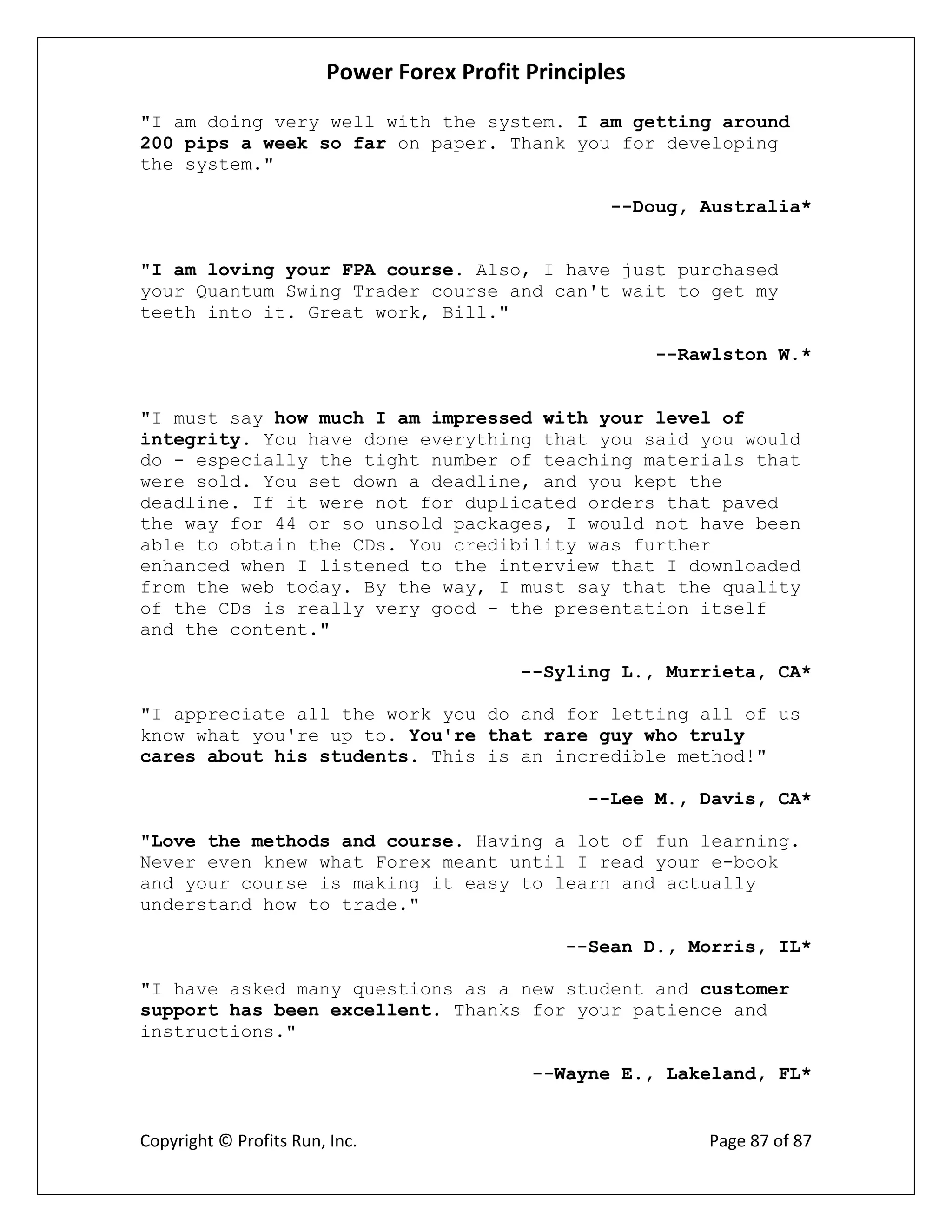 Power Forex Profit Principle