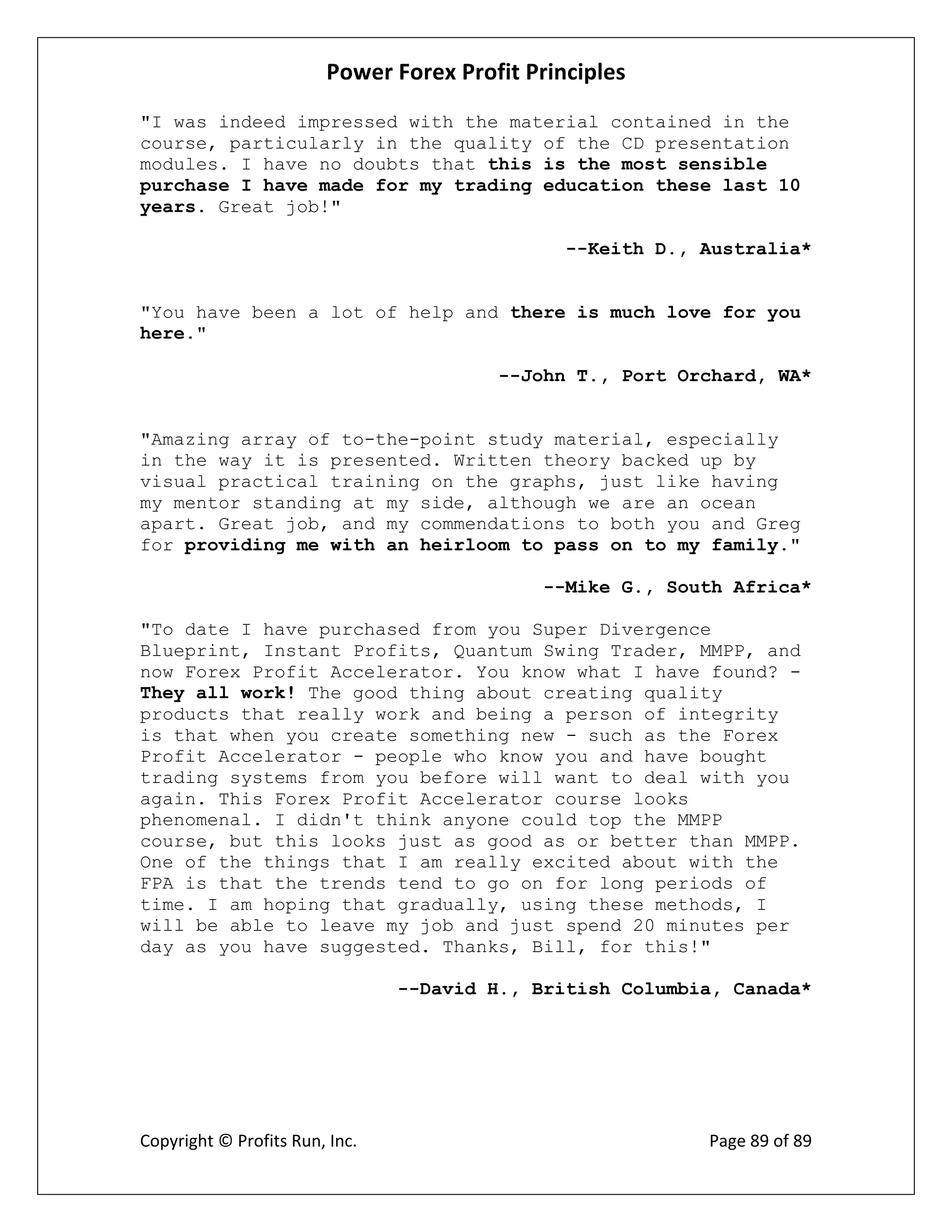 Power Forex Profit Principle