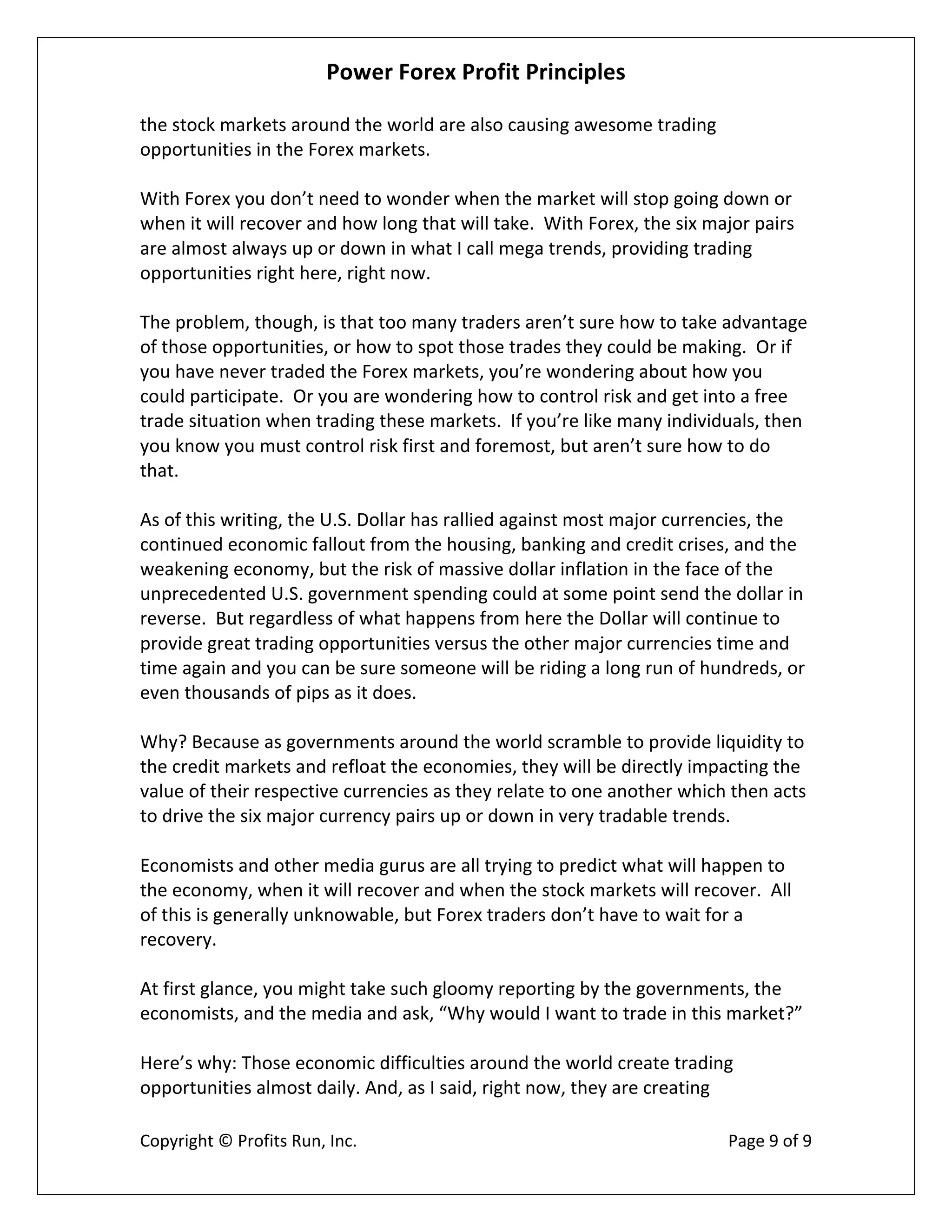 Power Forex Profit Principle