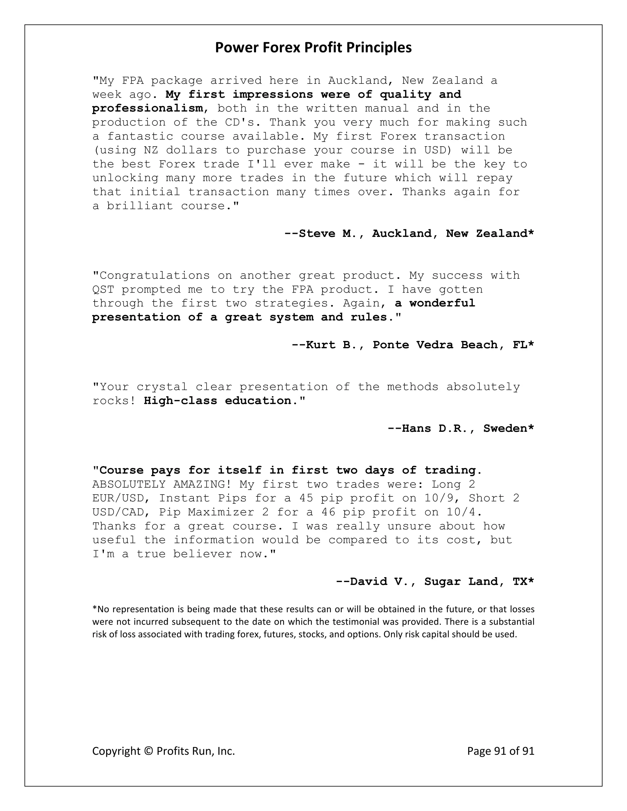 Power Forex Profit Principle