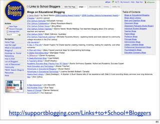 http://supportblogging.com/Links+to+School+Bloggers
                                                      85
 