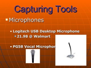 Capturing Tools Microphones Logitech USB Desktop Microphone 21.98 @ Walmart PG58 Vocal Microphone 