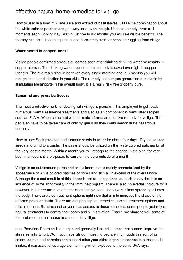 home remedies for vitiligo spots