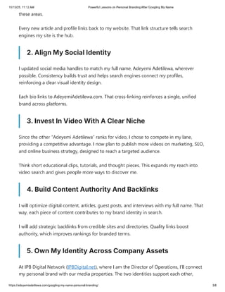 Powerful Lessons On Personal Branding After Googling My Name By Adeyemi 