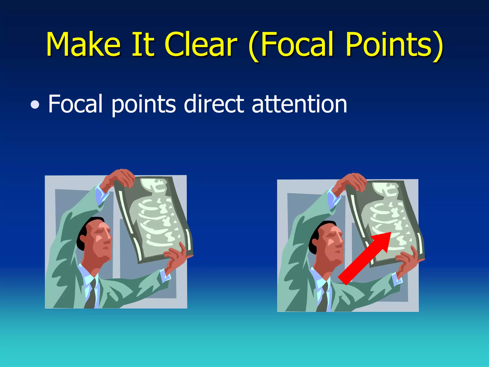 Make It Clear (Focal Points)
• Focal points direct attention
 