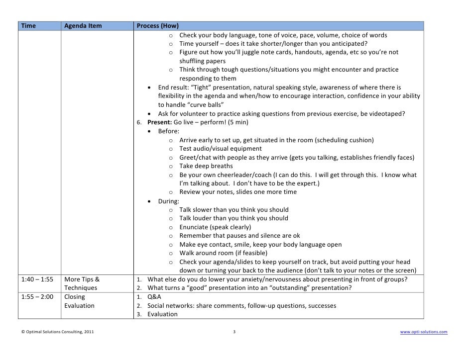powerful presentation skills training outline example training presentation outline