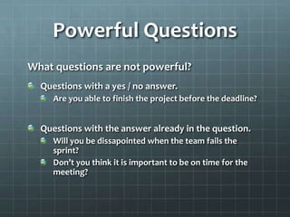 Powerful Question Powerful questions coaching dojo | PPTX