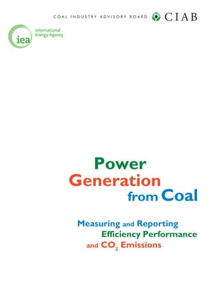 C O A L I N D U S T R Y A D V I S O R Y B O A R D
Power
Generation
from Coal
Measuring and Reporting
Efficiency Performance
and CO2
Emissions
 