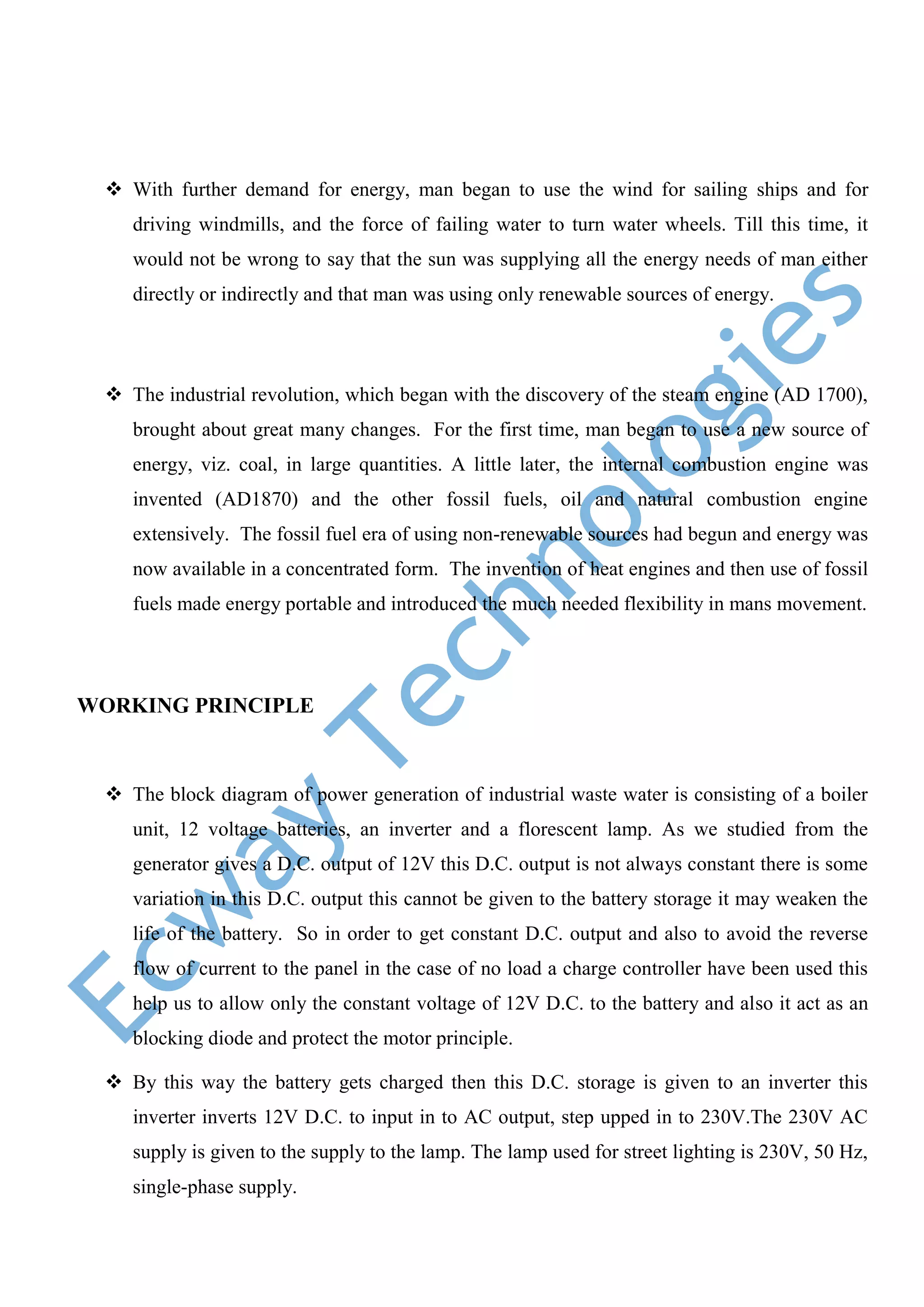 Power generation from industrial waste water | DOCX