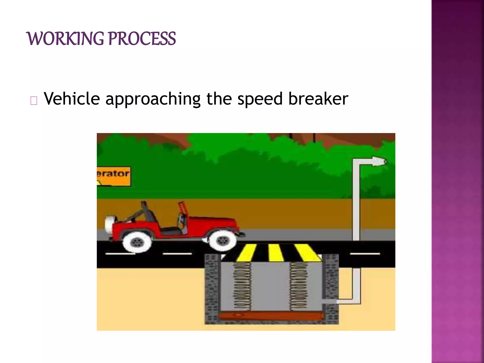 Vehicle approaching the speed breaker
 