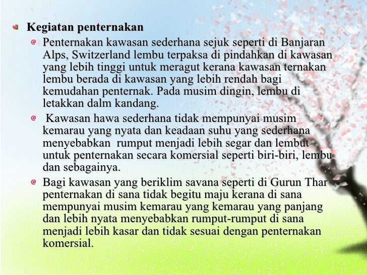 Kejadian Musim Dan Pengaruhnya Terhadap Persekitaran Fizikal Dan Manu