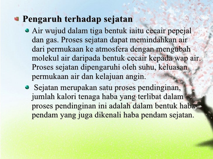 Kejadian Musim Dan Pengaruhnya Terhadap Persekitaran Fizikal Dan Manu