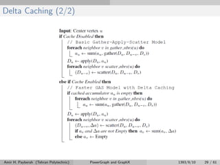 Delta Caching (2/2)
Amir H. Payberah (Tehran Polytechnic) PowerGraph and GraphX 1393/9/10 29 / 61
 