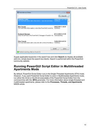 Powergui Script Power gui 3.5_userguide. Powershell for windows | PDF