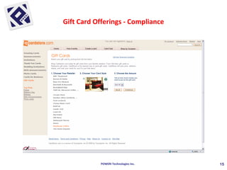 Gift Card Offerings - Compliance 15 