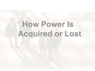 How Power Is 
Acquired or Lost 
 