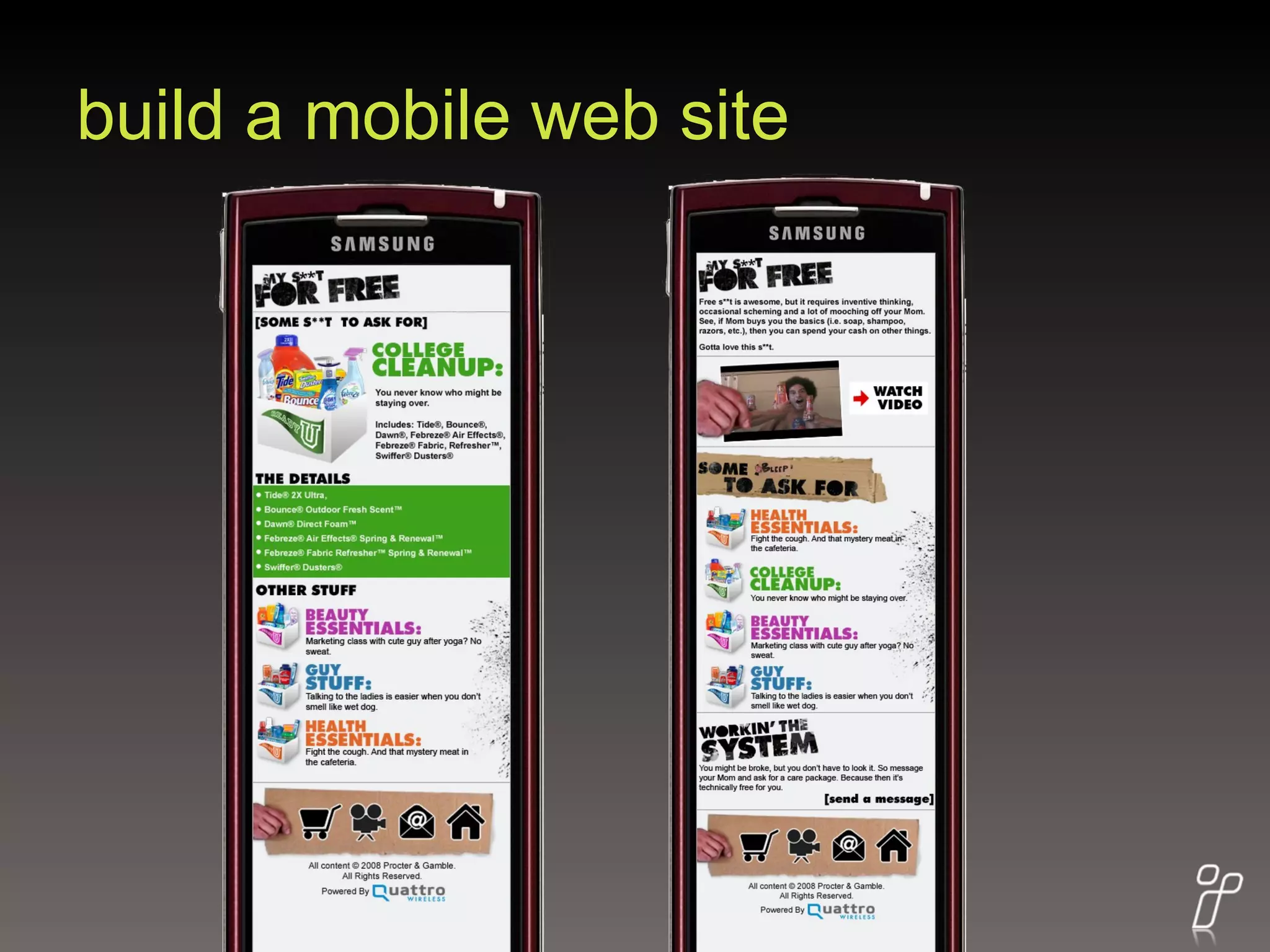 build a mobile web site 