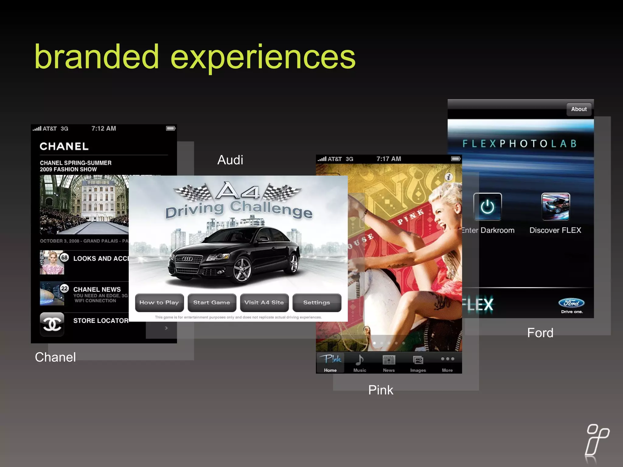 branded experiences Chanel Ford Pink Audi 