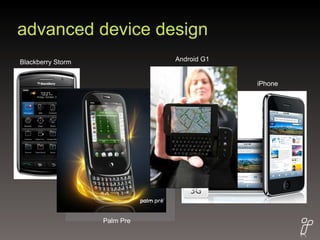 advanced device design Android G1 iPhone Blackberry Storm Palm Pre 