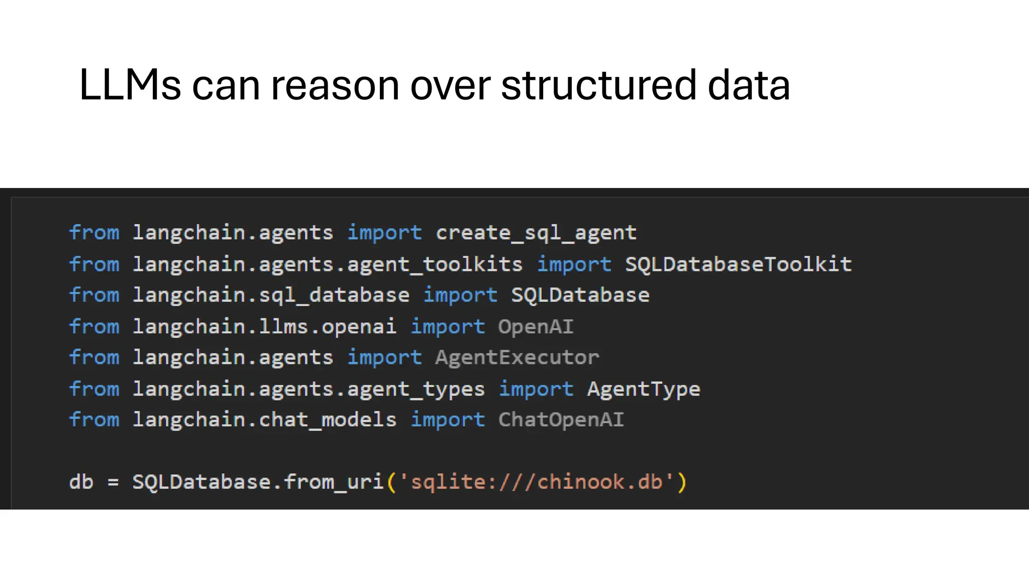 LLMs can reason over structured data
 