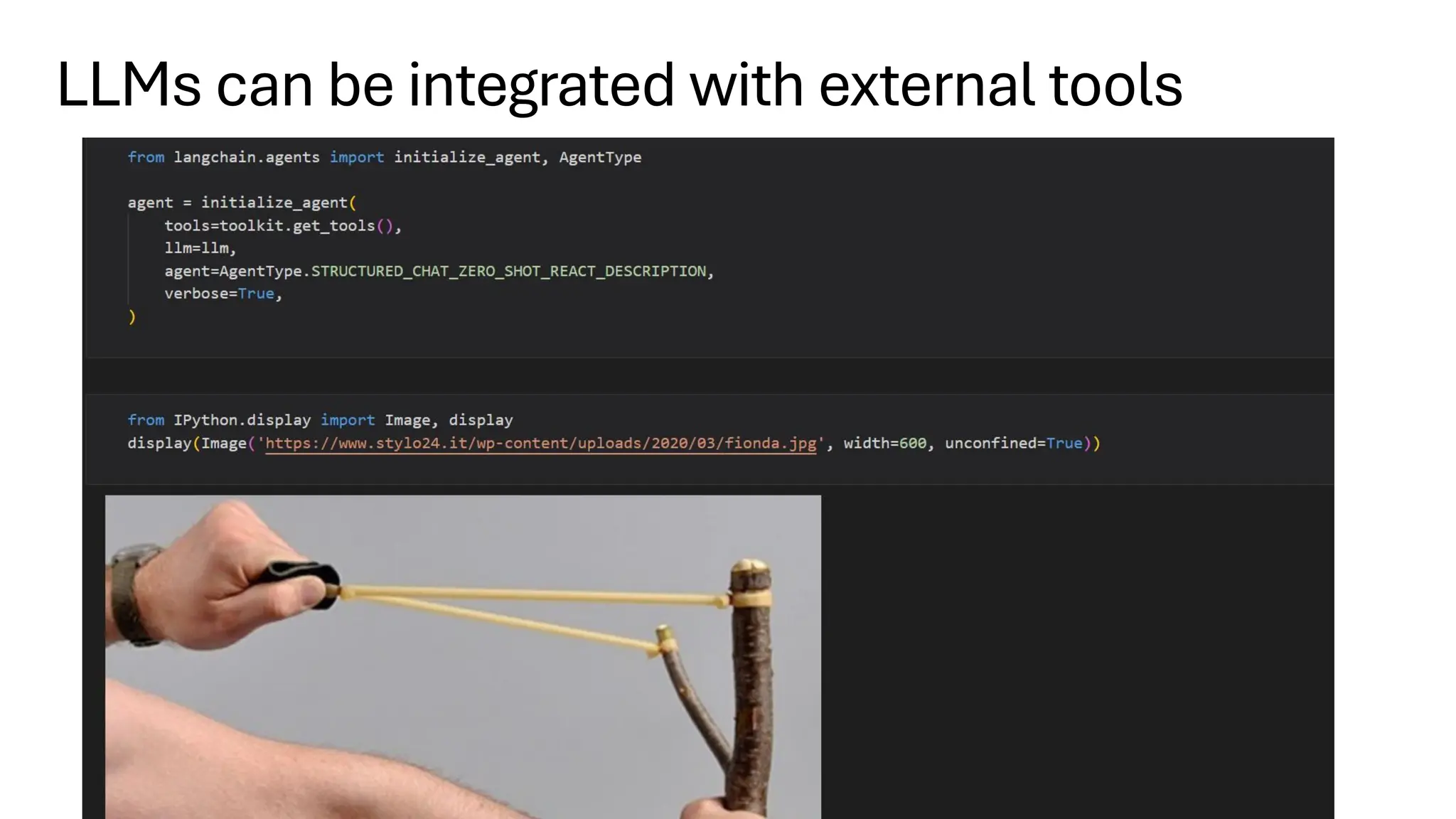 LLMs can be integrated with external tools
 