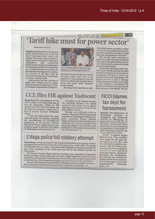 Times of India : 12-04-2012 | p-4




                          page 15
 