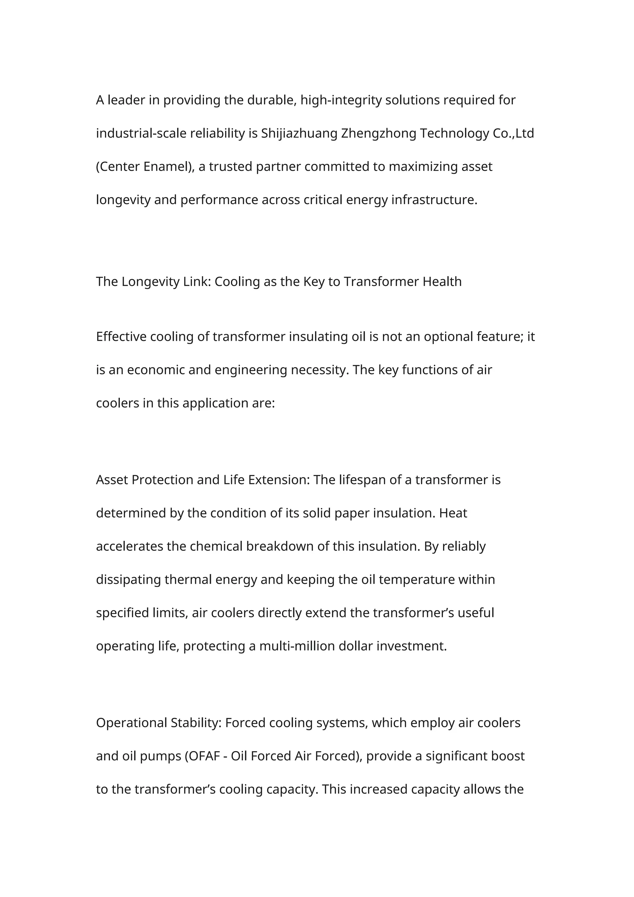Powering Reliability High-Efficiency Air Coolers for Substation ...