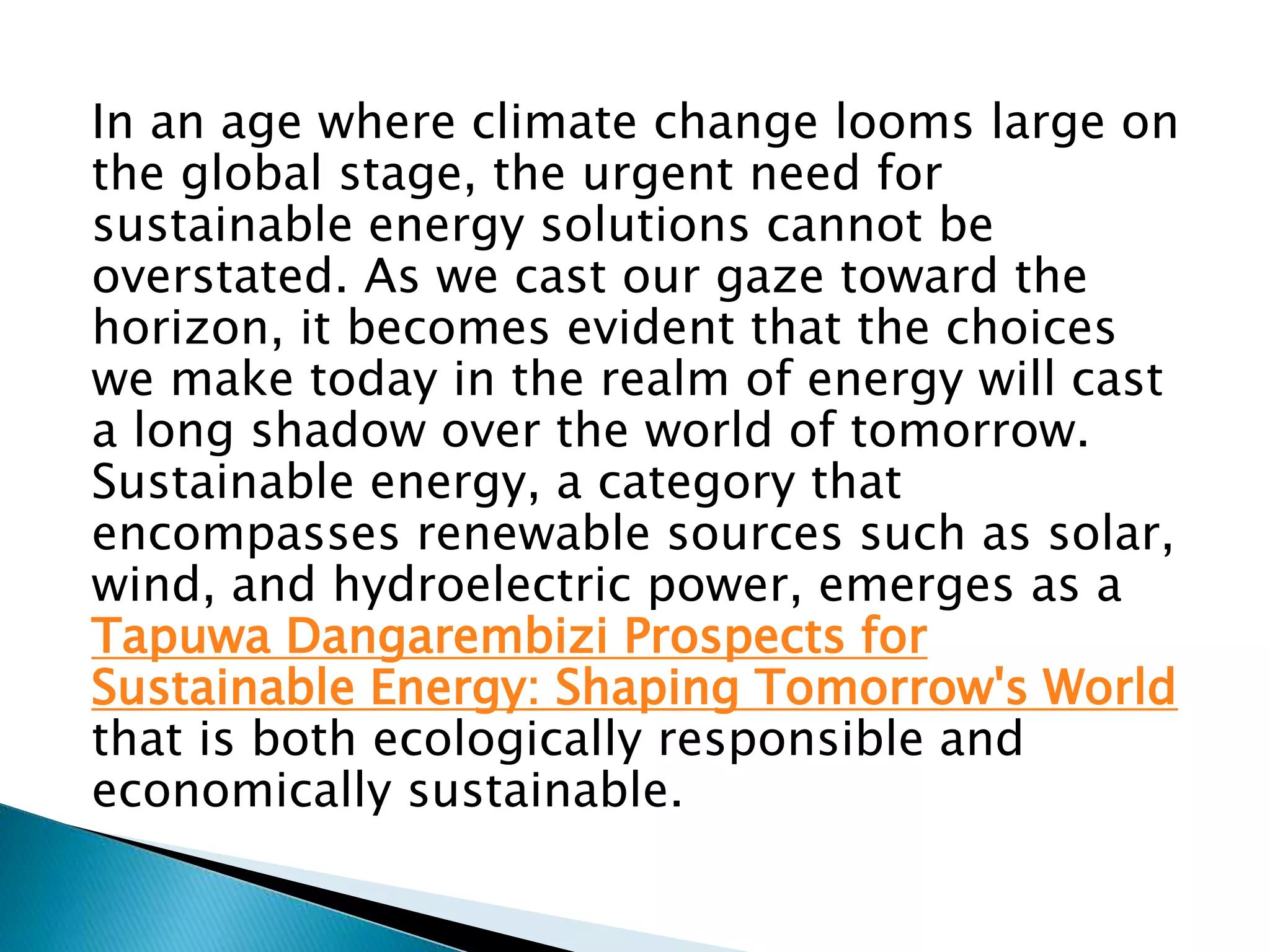 Powering Tomorrow Navigating the Future with Sustainable Energy by ...