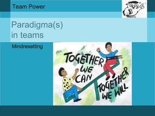 Team Power 
Paradigma(s) 
in teams 
Mindresetting 
 