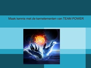 Maak kennis met de kernelementen vvaann TTEEAAMM PPOOWWEERR 
 