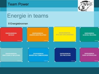 Team Power 
Energie in teams 
8 Energiebronnen 
 