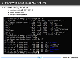 5 PowerKVM Configuration
Ⅰ. PowerKVM Install Image 배포서버 구축
Ⅰ. PowerKVM Install Image 배포서버 구축
Ø PowerKVM Install CD를 배포서버로 ...